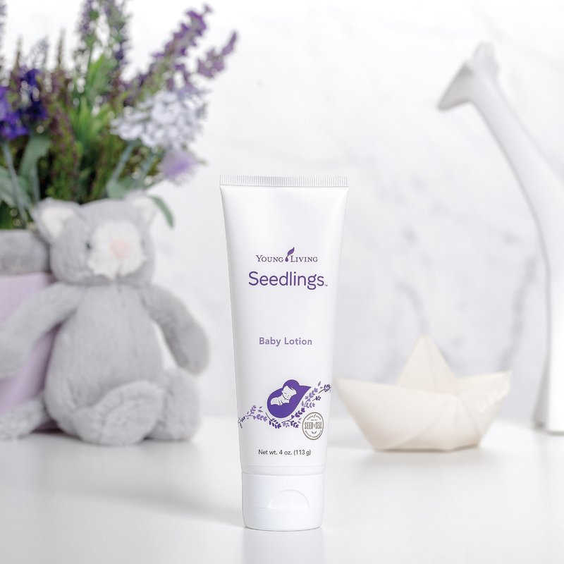 Young Living Seedlings Baby Lotion - 4 oz - Hypoallergenic Skincare for Delicate & Sensitive Infant Skin - Gentle, Non-Greasy, Soothing Hydration & Softness