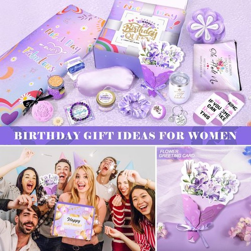 Birthday Gifts for Women Friendship, Gifts for Women Birthday Unique, Best Friend Birthday Gifts, Happy Birthday Gift Basket for Her, Friends, Coworkers, Wife, Mom, Daughter