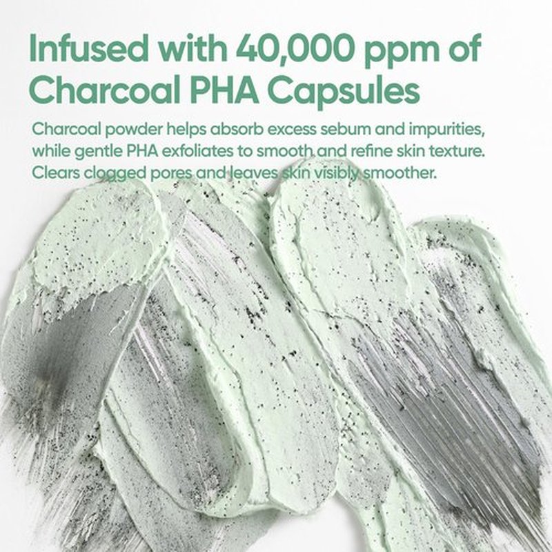 BANILA CO Clean It Zero Charcoal Capsule Pore Polish Mask | Gentle Exfoliating Facial Polish with Charcoal PHA Capsules & Green Clay | Korean Skincare for Oily & Sensitive Skin (100g / 3.53 oz)