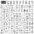 Cerlaza 100 Sheets Temporary Tattoos Adult, 320 Mixed Styles Fake Tattoos for Women Men, Realistic Waterproof Long Lasting Temp Tattoo Stickers, Semi Permanent Small Tattoo for Hand Finger