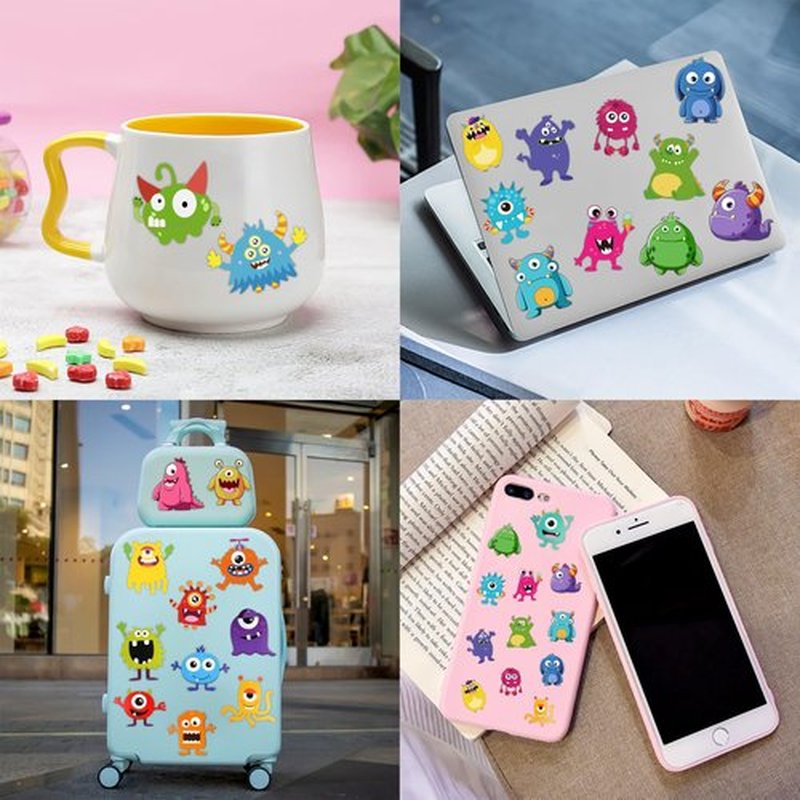 72PCS Monster Party Set - 48PCS Temporary Tattoos & 24PCS Slap Bracelets - Fun Monster-Themed Birthday Supplies, Baby Shower Gifts, Classroom Rewards & Party Decorations for Kids (Boys & Girls)
