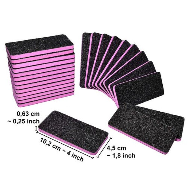 New AMT 25 PCS Pedicure Foot File Grit 60/60, Black Callus Remover File, Nail Files for Pets, Emery Boards for Pet Grooming, 60 Grit Foot File (25 PCS -Pink Center)