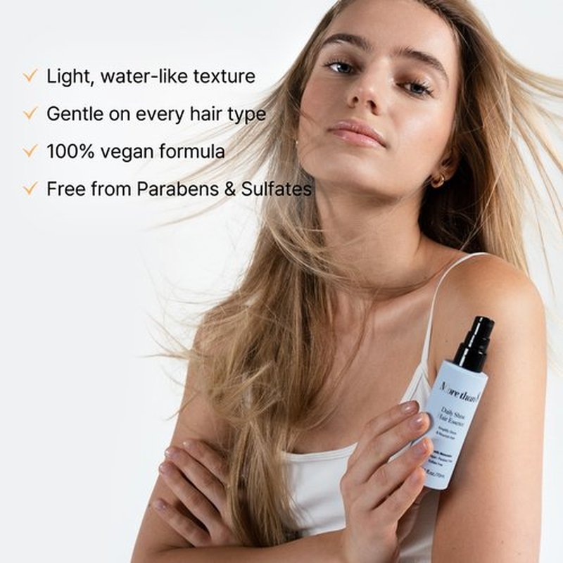 Morethan8 Korean Daily Shine Hair Essence with Matsutake Mushroom Vegan, Paraben, Sulfate Free – 2.36Oz