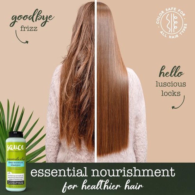 SAUCE BEAUTY Guacamole Whip Shampoo (10.5 Fl Oz) Deep Moisture Shampoo with Shea Butter and Avocado, Argan, Monoi & Coconut Oils, Frizz Control and Hair Repair Formula For All Hair Types