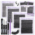 Lash Extension Kit 960Pcs D Curl Individual Lashes Kit Includes 4 styles of Lash Bond and Seal Remover and Tweezers (10-18MM-30+40+60+80D)