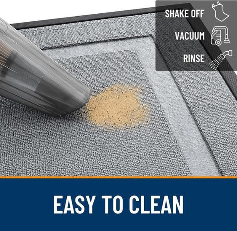 OLANLY Waterproof Front Door Mat - All-Season Indoor/Outdoor Doormat, Easy Clean, 33x21, Ash Gray
