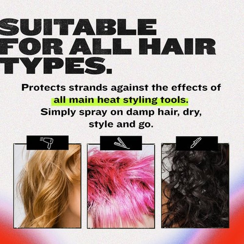 TIGI Bed Head Some Like It Hot Heat Styling and Protection Spray with Anti-Humidity Shield, Tames Frizz and Reduces Breakage, 3.38 fl oz