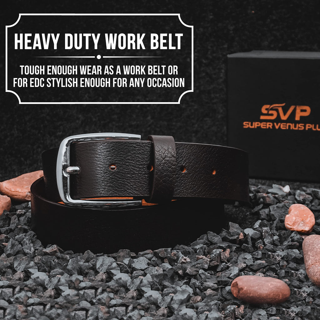 SUPER VENUS SV Leather Belts (Brown, 32)