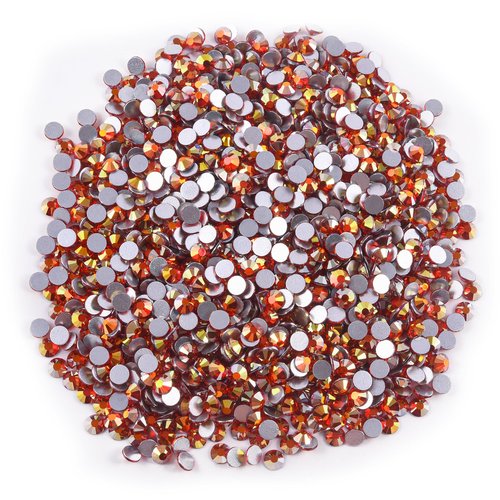 Blinginbox Glass Flatback Rhinestones Crystal Round Gems,Fire Phoenix,SS30/288pcs,6.4-6.6mm
