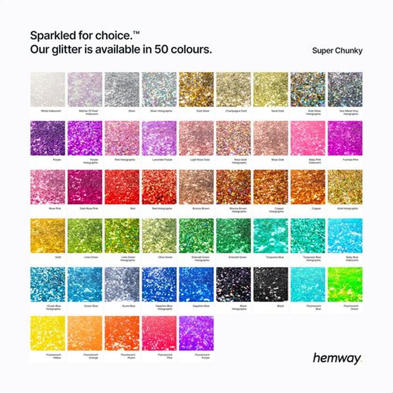 Hemway Premium Ultra Sparkle Glitter Multi Purpose Metallic Flake for Arts Crafts Nails Cosmetics Resin Festival Face Hair - Gold - Super Chunky (1/8" 0.125" 3mm) 100g / 3.5oz