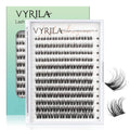 VYRILA Lash Clusters 0.05mm Individual Lashes, 3D Wispy Lashes Clusters, 0.1mm Super Thin Band Resuable Natural Lashes,D Curl Faux Mink Lashes,120pcs Lash Extension (Green Joy-D-0.05-8-16mix)