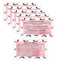 Boutique Marketing LLC Lash Extension Aftercare Instructions Card | 100 Pack | Size 3.5x2 inches After Care (2-3 Week Fillers) | False Lash print with Bubbly Pink Inlay Design (Lash Extension