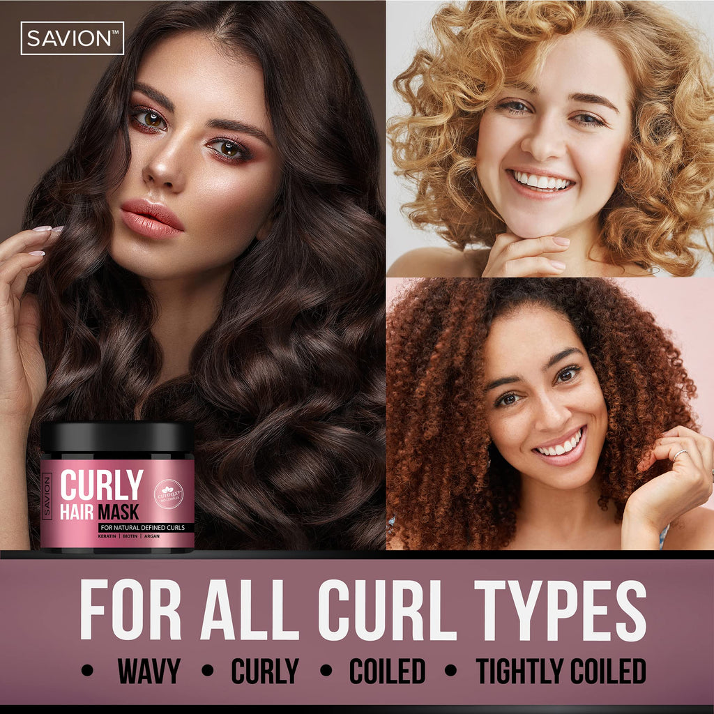 Curly Hair Mask by Savion for Women - 8.45 oz Masque