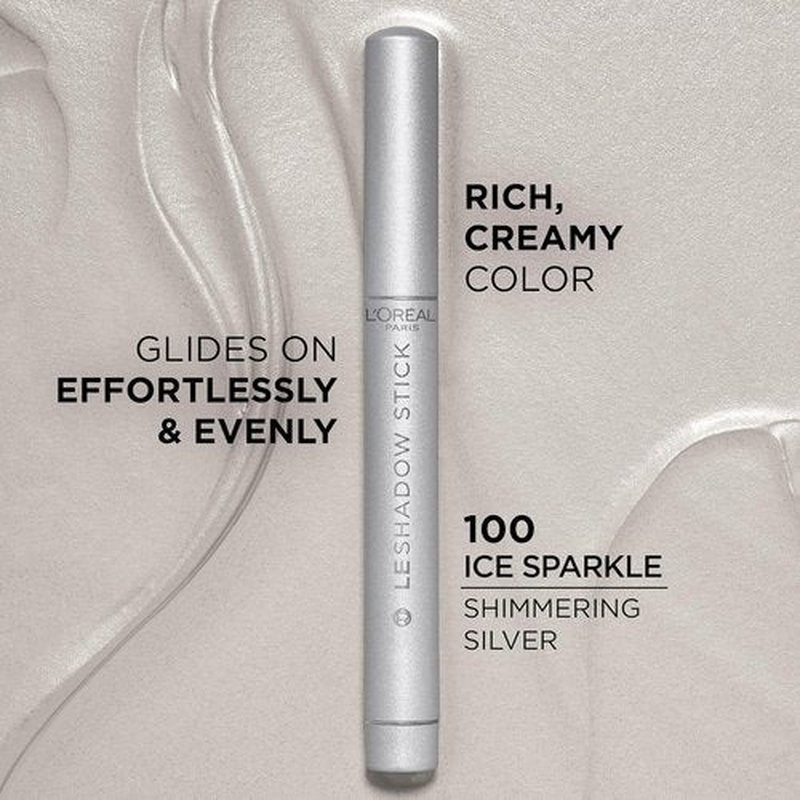 L'Oreal Paris Le Shadow Stick Eyeshadow - Blendable, Smudge-Resistant Cream in Ice Sparkle, 0.05 Oz