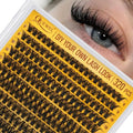 QUEWEL Lash Clusters 320Pcs Cluster Lashes 50D D Curl Lash Cluster Eyelash Extensions Mix9-16mm Individual Eyelashes Clusters Wispy Lash Clusters Thin Band Soft to Use at Home(50D D Mix9-16)