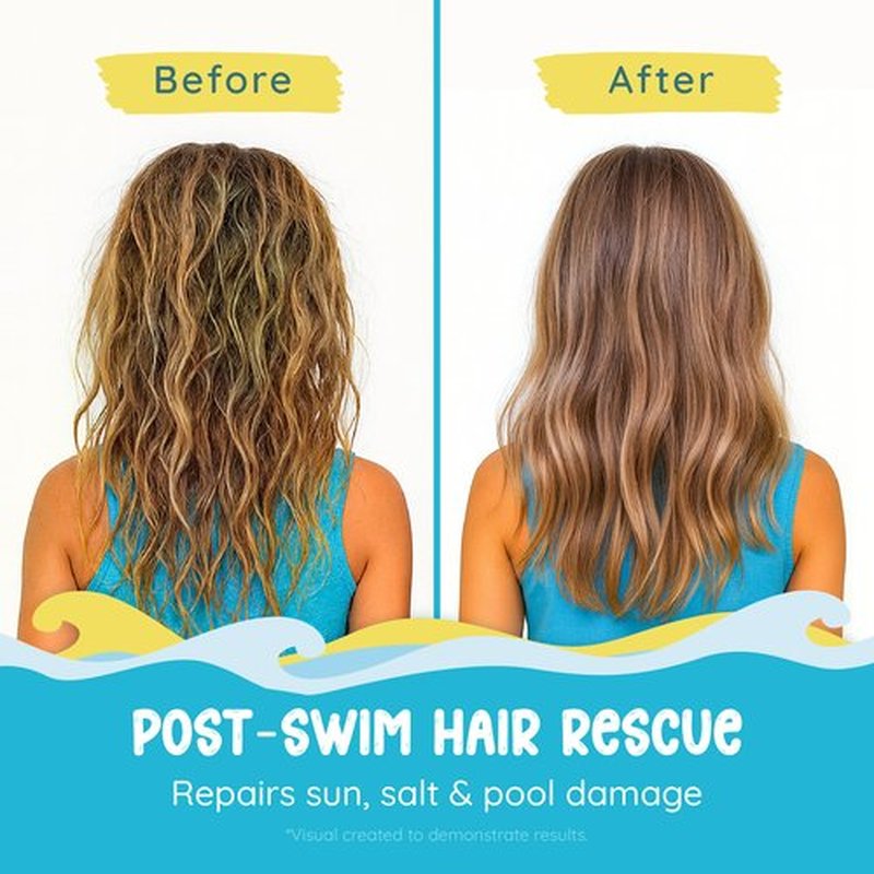 Fresh Monster Swim Conditioner for Kids – Post-Swim Hydrating Conditioner Repairs Chlorine & Salt Water Damage – Sulfate-Free, Tear-Free, Moisturizing Hair Care for Swimmers, 8.5 oz