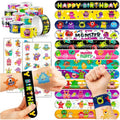 72PCS Monster Party Set - 48PCS Temporary Tattoos & 24PCS Slap Bracelets - Fun Monster-Themed Birthday Supplies, Baby Shower Gifts, Classroom Rewards & Party Decorations for Kids (Boys & Girls)