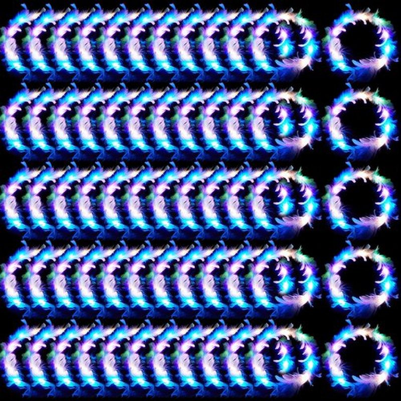 Taiyin 100 Pieces LED Feather Crown Headbands Light up Wreath Headband Flower Crowns for Women Glow in The Dark Headband for Wedding Reception Mardi Gras Cosplay Party Favors (Macaron Color)