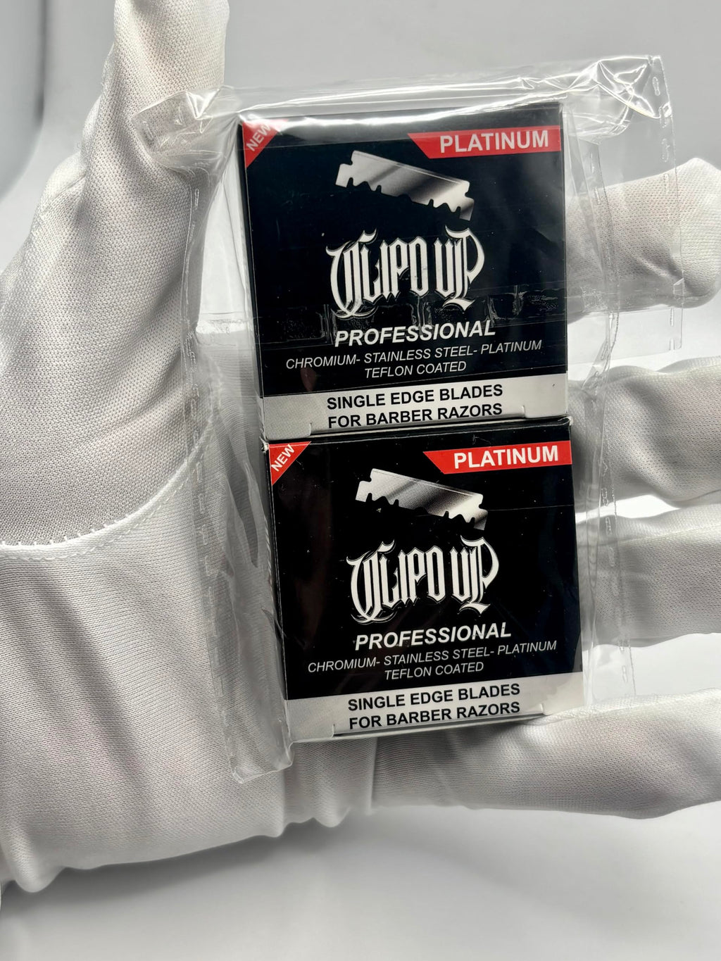 2X Professional Platinum Single Edge Barber Razor Blades, 100-Pack, Chromium Stainless Steel, Teflon Coated CLIPD UP (200 blades)