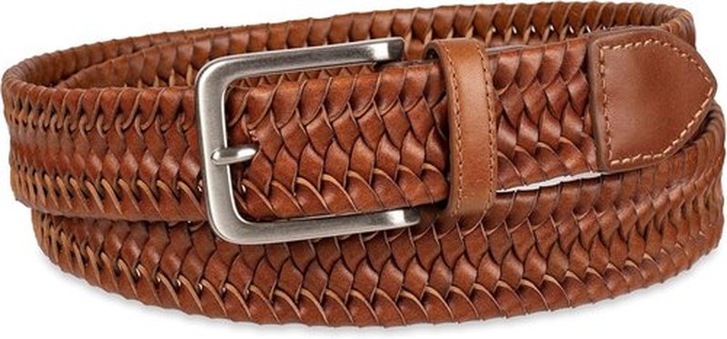 Tommy Bahama Men's Braided Leather Belt - Fully Adjustable Comfort Design for Everyday Style