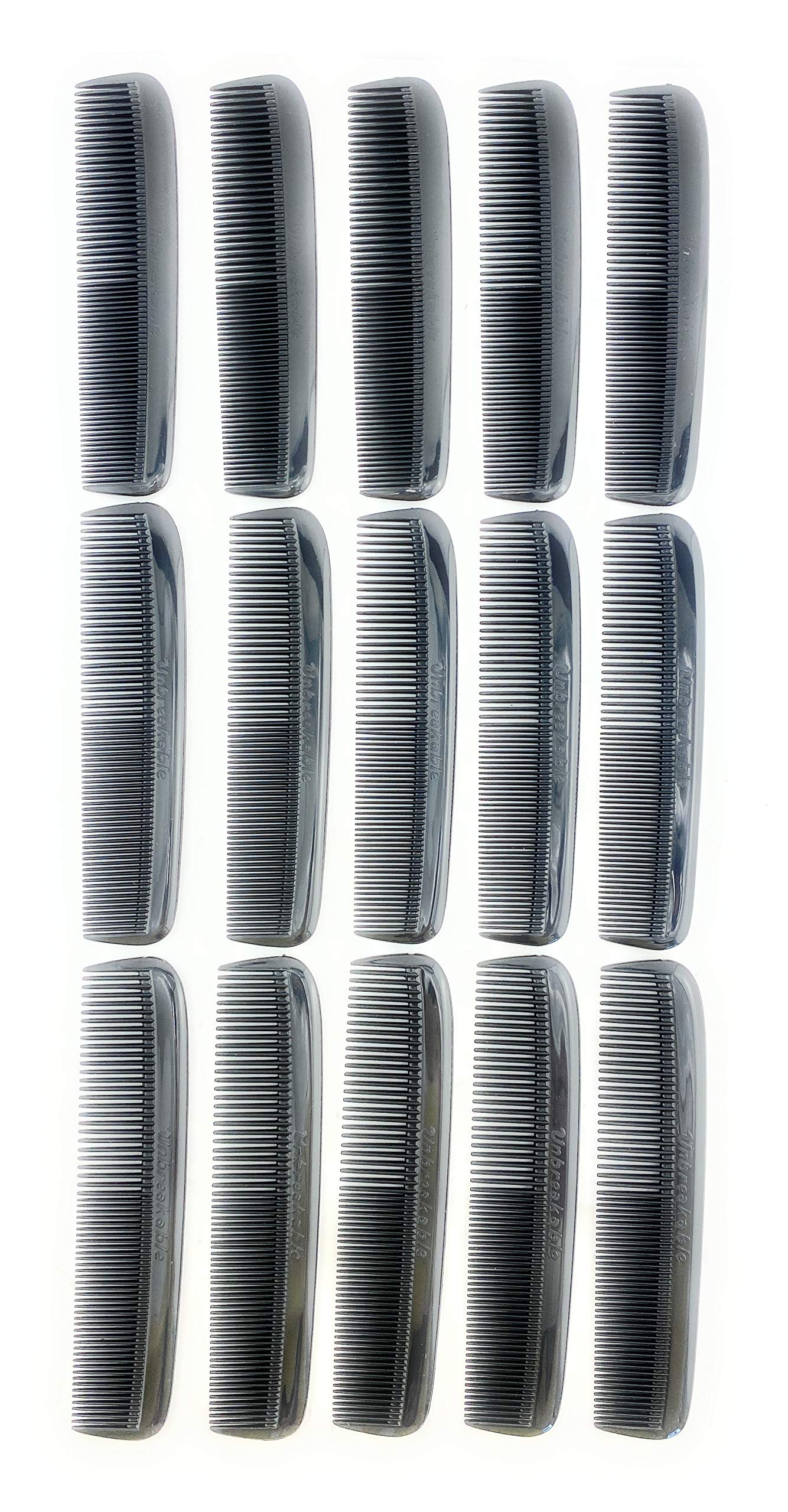 G.B.S Hair Combs Set, Coarse Fine, Beard, Mustache and Sideburns Combs for Men and Women, Pack of 15, Black