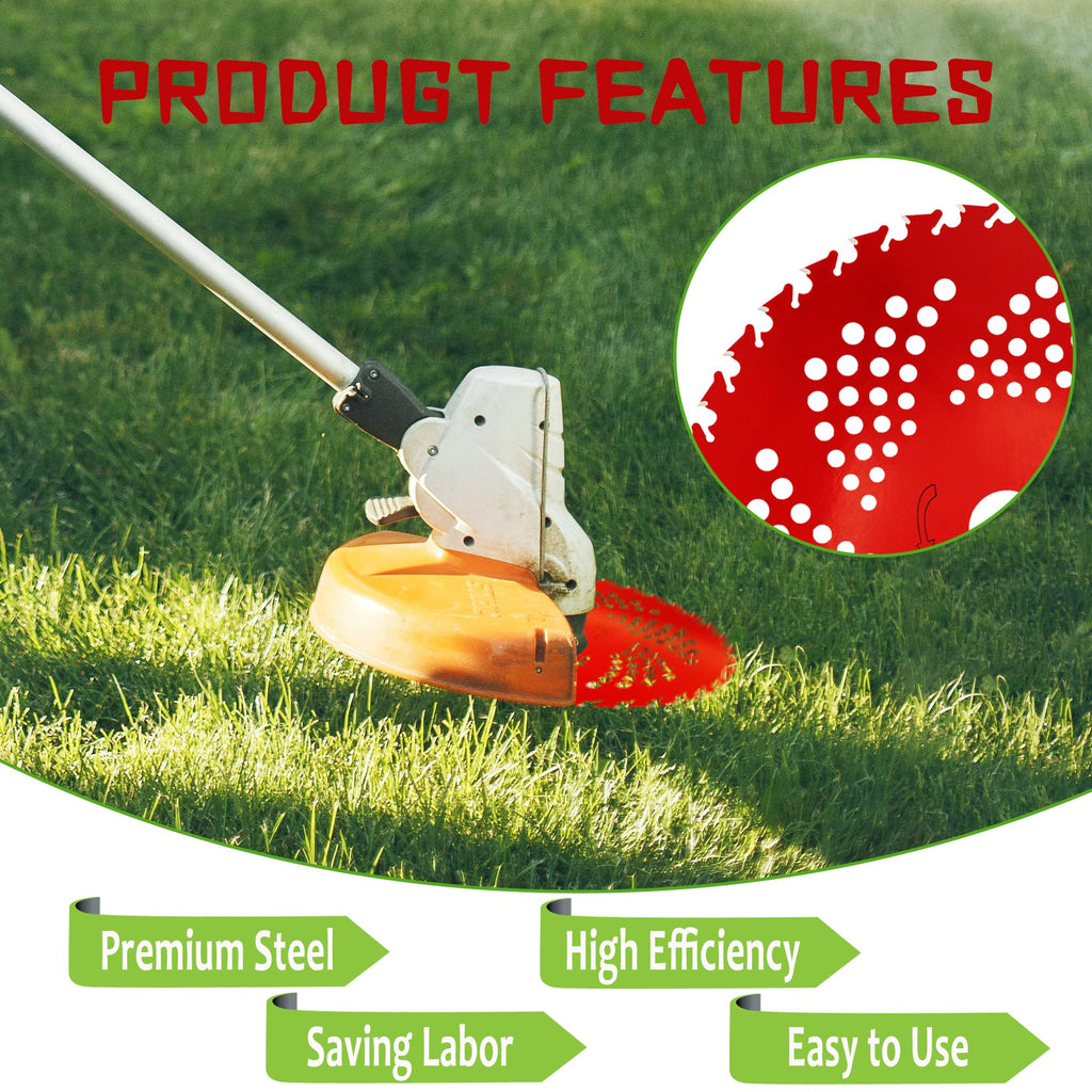VIDICA 2 Pack 9" x36 Teeth Carbide Tipped Weed Eater Blades, Brush Cutter Blades with Universal Adapter Kit for Trimmers, Brush Cutters, Weed Eaters