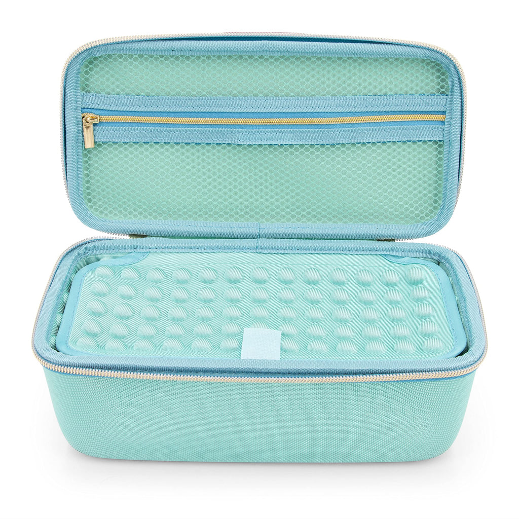 CASEMATIX Clipper Case Holds Clippers, Hair Buzzers, Trimmers, T Finisher Liner - Barber Travel Case For Stylist, Hairstylist and Salon Hair Cutting Supplies, Turquoise