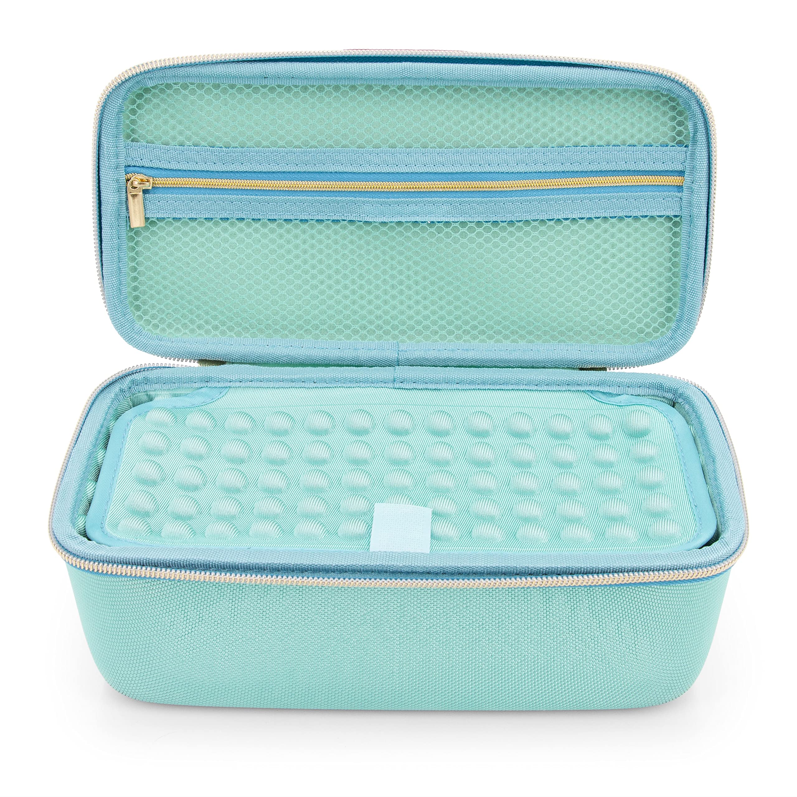 CASEMATIX Clipper Case Holds Clippers, Hair Buzzers, Trimmers, T Finisher Liner - Barber Travel Case For Stylist, Hairstylist and Salon Hair Cutting Supplies, Turquoise