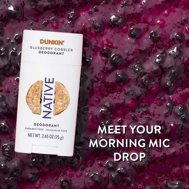 Native Deodorant - Limited Dunkin Donuts Edition | Aluminum-Free Formula with Probiotics & Coconut Oil | Blueberry Cobbler 2.65oz
