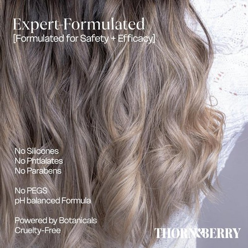 Thorn & Berry Scalp Serum For Thinning Hair & Density Booster | Hair Thickening And Strengthening Treatment For Damaged & Thicker Hair | Biotin Hair Oil With Rosemary, Peppermint, And Topical Caffeine
