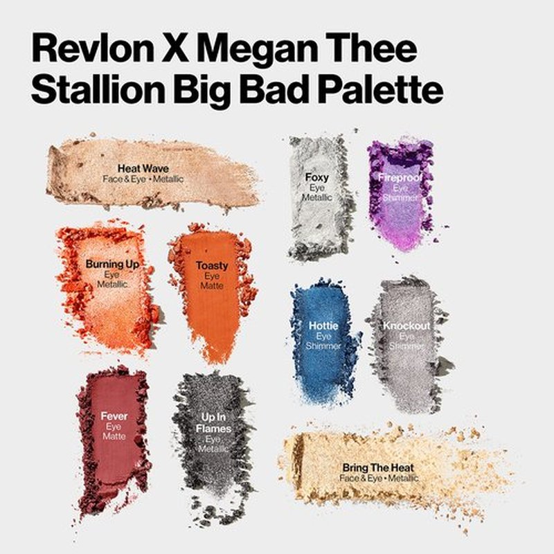 Revlon Eyeshadow Palette, Megan Thee Stallion Eye Makeup, Creamy Pigmented in Blendable Matte & Pearl Finishes, Big Bad, 001, 0.37 oz