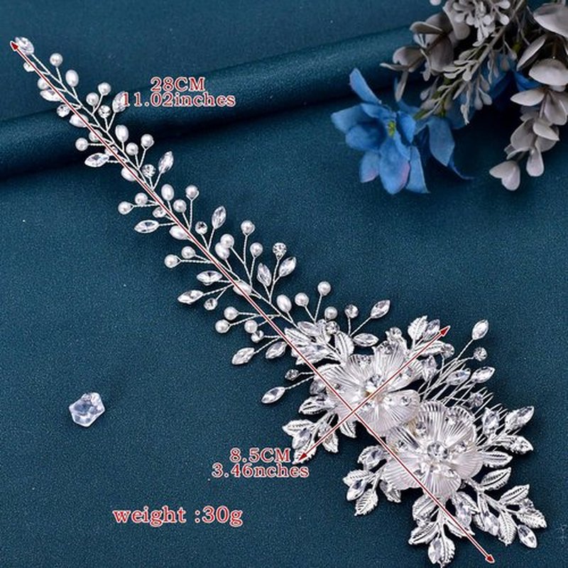 DIMNIE Bridal Headwear with Hair Comb - Wedding Headband for Brides