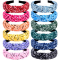 VELSCRUN Bandana Knotted Headbands for Women 12 Pack Gilrs Head Bands Fashion Solid Hair Band Non Slip for Womens Thin Thick Short Hair Face Wash Hair Accessories