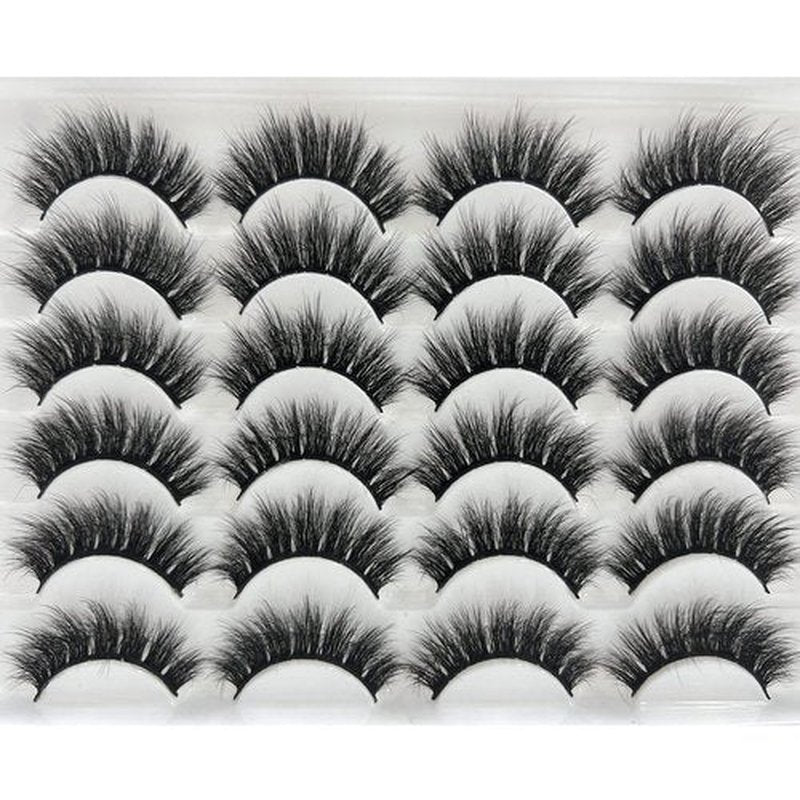 Newcally Eyelashes False Lashes Thick 18MM Long Faux Mink Eye Lashes Pack Dramatic Thick Volume Fake Eyelashes 12 Pairs Soft Reusable Lashes Multipack