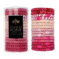 L. Erickson Pink Hair Ties for Thick Hair, Grab & Go Pony Tube, 15 Pack, Think Pink, Thick No-Crease Bands with Strong Hold, Damage-Free Design, Bold Feminine Color Set