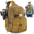 PLUSINNO Fishing Backpack Tackle Bag, Water-Resistant Backpack with Rod Holder, Ideal Gifts for Men