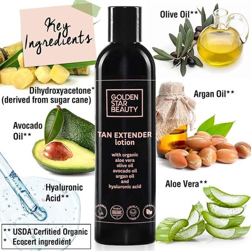 **Tan Extender Daily Moisturizer by [Brand Name] - Organic Oils & Hyaluronic Acid for Long-Lasting Tan | 8.0 fl. oz.**