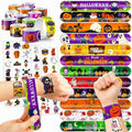 144PCS Halloween - 72 Temporary Pre-Cut Tattoos & 72 Slap Bracelets Halloween-Themed Birthday Supplies, Baby Shower Gifts, Classroom Rewards & Party Decor for Kids (Boys & Girls)