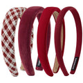 Sunolga 4 Pack Red Headbands for Women Girls Non Slip Padded Hairbands Cute Head bands Wide Headbands Trendy Hair Accessories