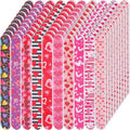 Lanties 100 Pack Valentines Nail Files Gift Bulk for Women Pink Red Heart Strips Emery Boards 7 Inch Large 180 Grit Double Sided Nail Files for Holiday Party Favors Women Customers Coworkers Staff