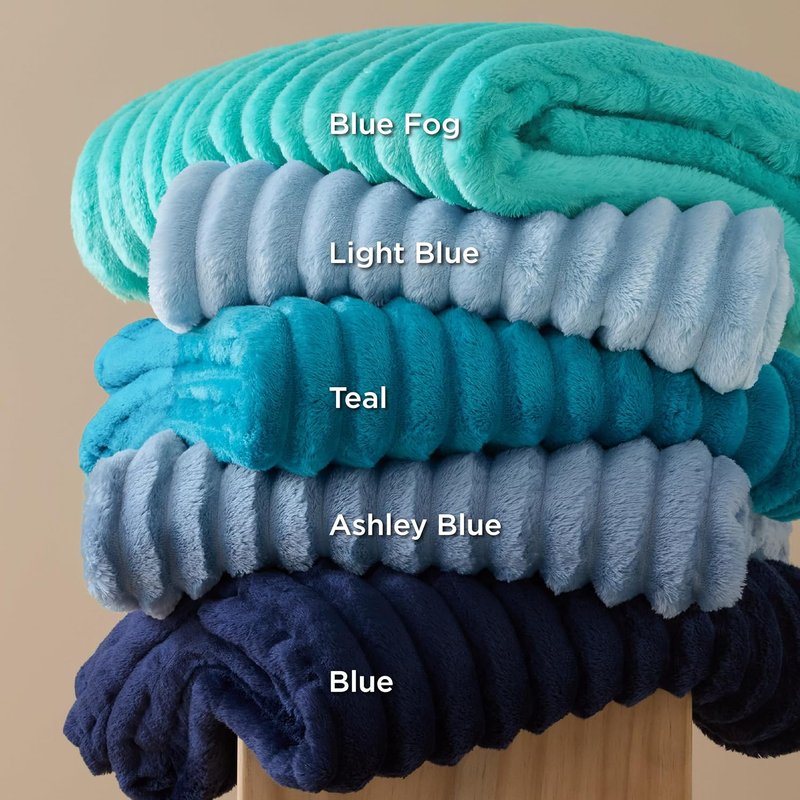 Bedsure GentleSoft Fall Throw Blanket - Cozy Blue 50x60 Inch Soft Blanket for Couch & Girls