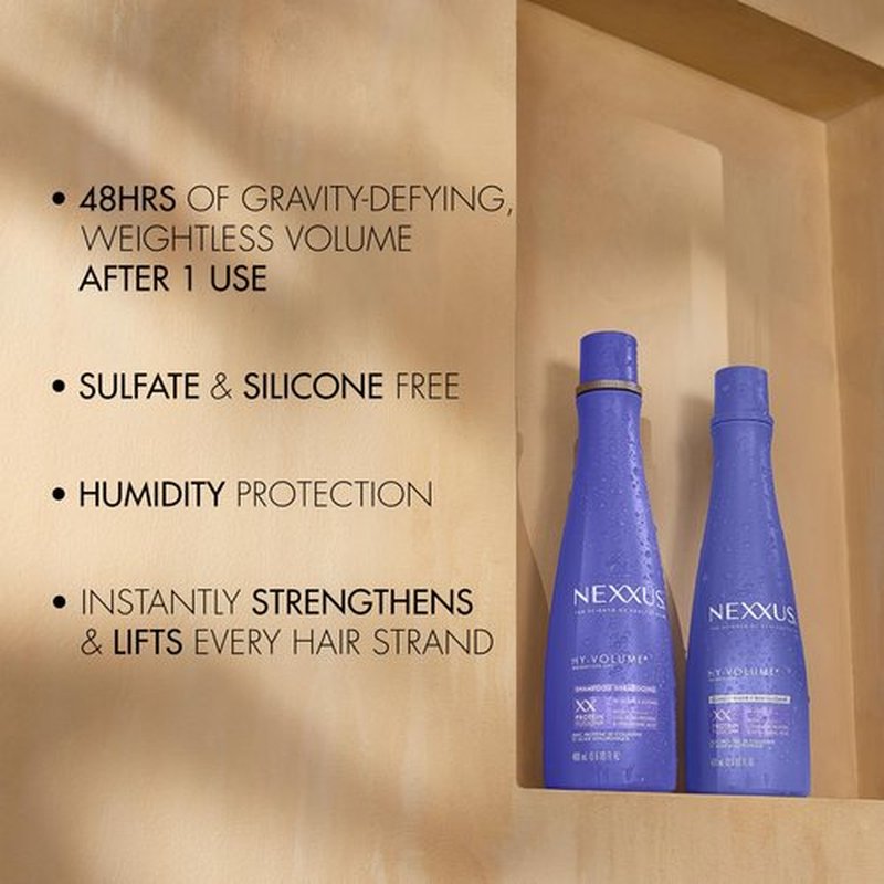 Nexxus Hy-Volume Weightless Lift Shampoo For Flat & Limp Hair Protein Fusion with Collagen Protein & Hyaluronic Acid for 48 Hours of Volume 13.5 Fl Oz
