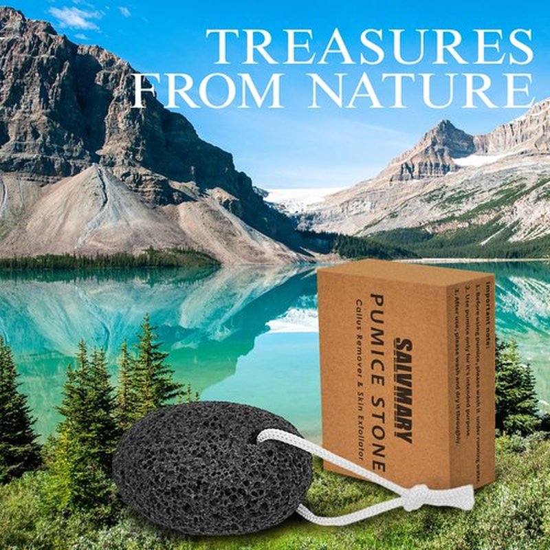 Natural Pumice Stone for Feet - Lava Foot Scrubber Dead Skin Corn Callus Remover Exfoliator Pedicure Tools for Feet Heels and Hands 2 Pack