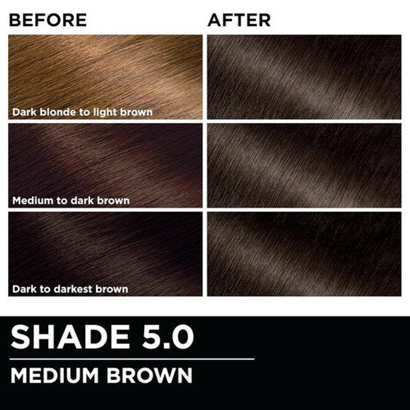 Garnier Olia Hair Color - Ammonia-Free Permanent Dye for 100% Gray Coverage | 5.0 Medium Brown, 2 Count