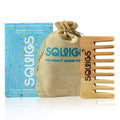 Squigs Beauty Neem Wooden Comb for Women & Men – Handcrafted Pocket-Sized Wide-Tooth Comb for Hair Detangling, Scalp Massage, Oil Distribution & Anti-Breakage – Pure Neem Wood for Hair Growth
