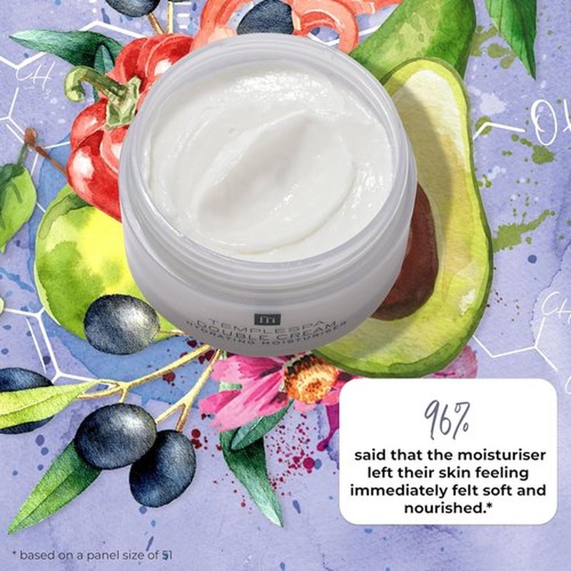 TEMPLESPA Double Cream - Hydrating Day & Night Moisturizer for Dry Skin | Nourishing & Rich, 1.6 fl. oz.