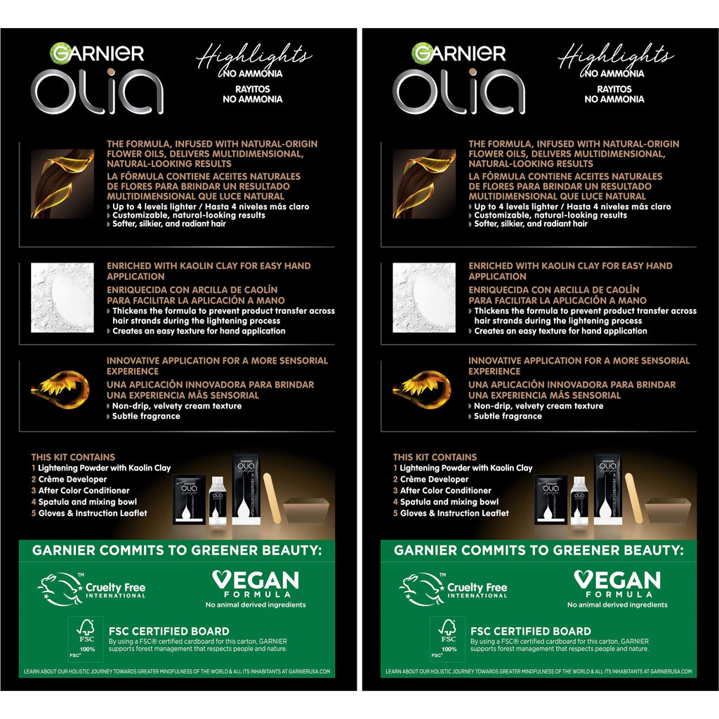 Garnier Hair Color Olia Ammonia-Free Permanent Hair Dye, H03 Highlights for Brunettes, 2 Count (Packaging May Vary)