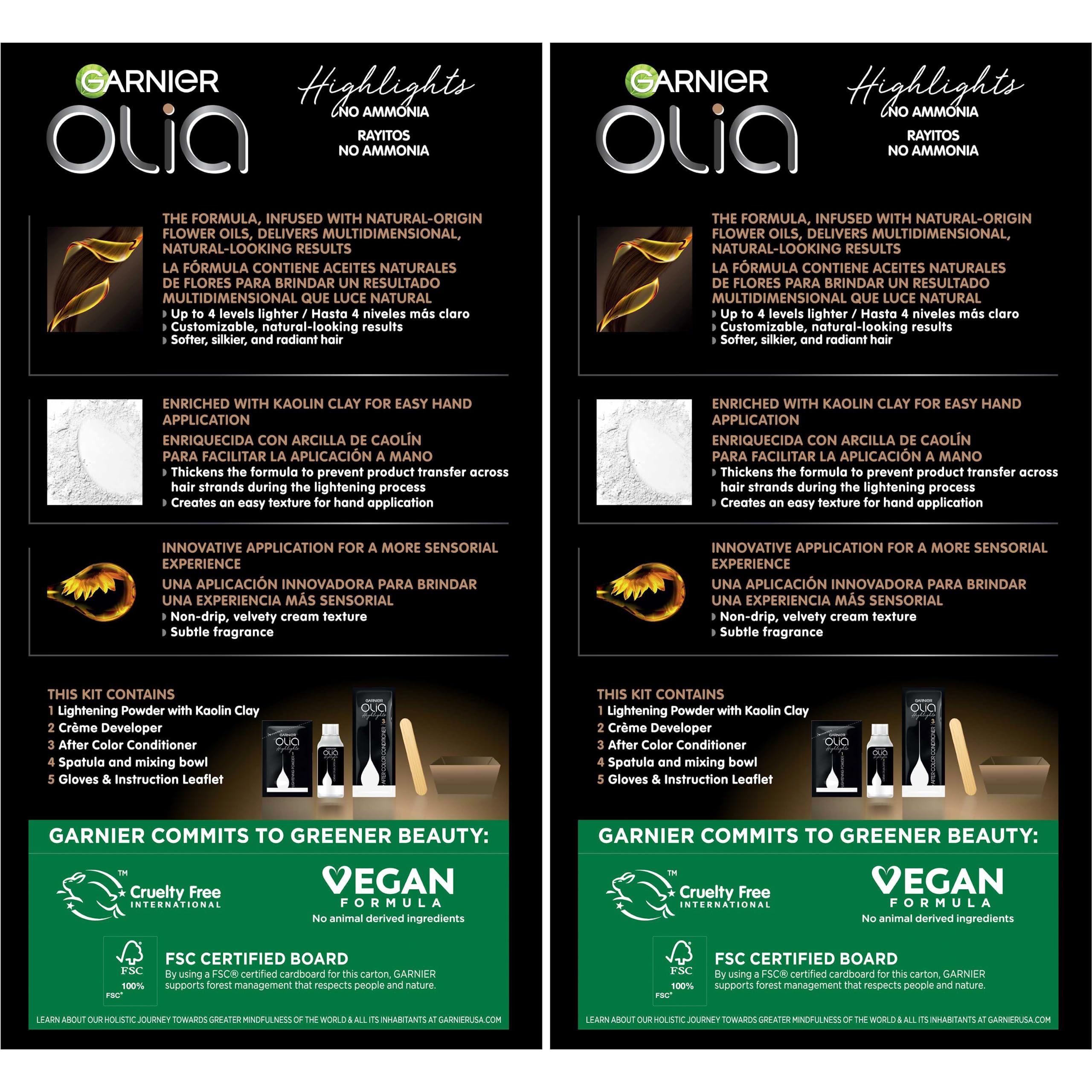 Garnier Hair Color Olia Ammonia-Free Permanent Hair Dye, H03 Highlights for Brunettes, 2 Count (Packaging May Vary)