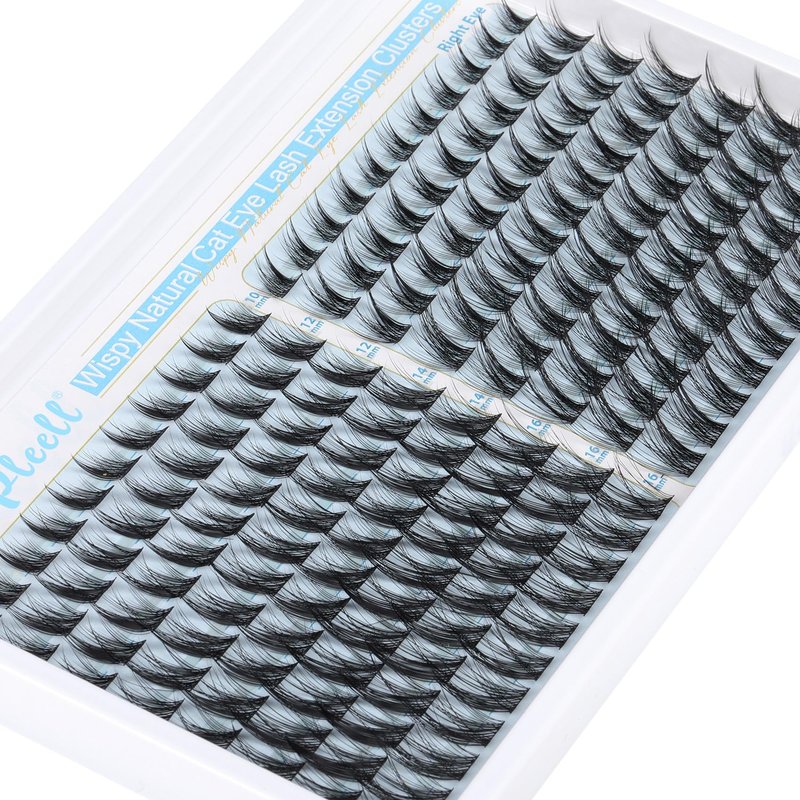 Wispy Lash Clusters Natural Eyelashes Cluster Eyelash Extensions Cat Eye176PCS Individual Lashes Clusters C Curve Eyelash Clusters 10-16MM DIY Lash Extension by Pleell