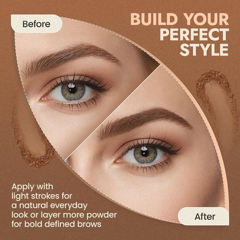 Organic Eyebrow Powder - Vegan Brow Tint for Shaping, Filling & Defining, 100% Natural - Smudge-Proof & Long-Lasting Conditioning - Cruelty-Free, Paraben-Free, Gluten-Free, Made in USA - Deep Brown